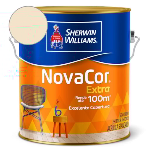 Tinta ACR Fosco Mais RendiMetaliconto NovaCor Perola Sherwin Williams 3,6L - Imagem principal - f0f04b38-19e5-4dba-89a7-0bceca46aa9e