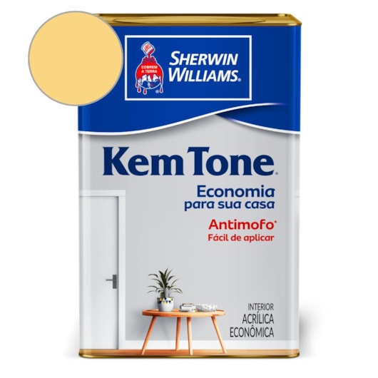 Tinta ACR Kemtone Fosco Amarelo Canario Sherwin Williams 18L - Imagem principal - a0091e6d-c0a5-4ecb-9721-84248d093db7