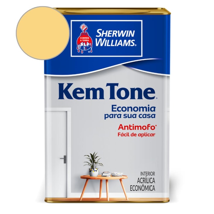 Tinta ACR Kemtone Fosco Amarelo Canario Sherwin Williams 18L