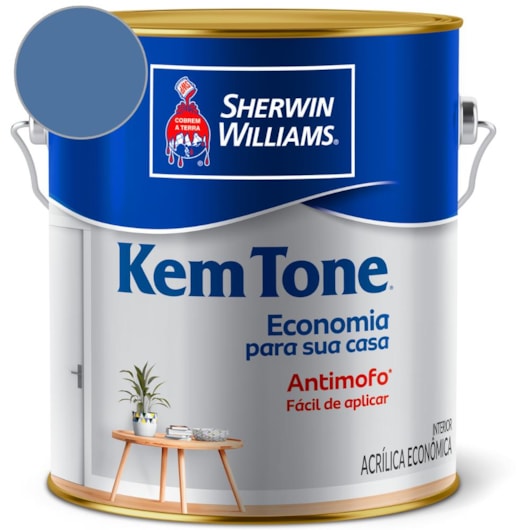 Tinta ACR Kemtone Fosco Azul Indigo Sherwin Williams 3,6L - Imagem principal - b79d0d86-db9a-47ab-828e-35de8f82da64
