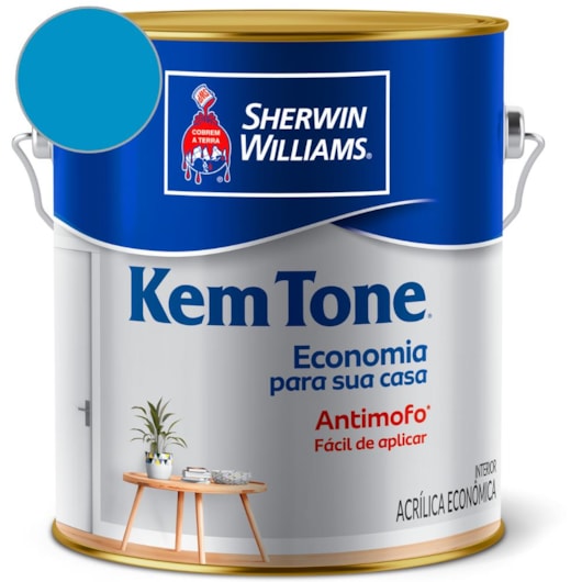 Tinta ACR Kemtone Fosco Azul Oceano Sherwin Williams 3,6L - Imagem principal - 731326fa-fb9a-4e18-99d4-8649768f14a8