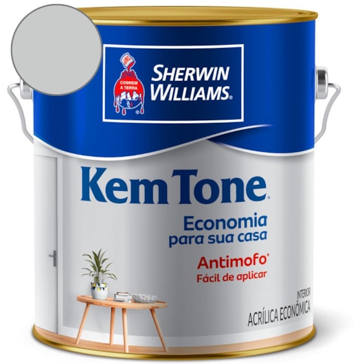 Tinta ACR Kemtone Fosco Cinza Alpes Sherwin Williams 3,6L - Imagem principal - 3a6c38c8-f381-450e-a5eb-8002521173ff