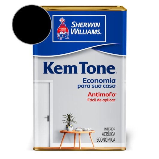Tinta ACR Kemtone Fosco Preto Sherwin Williams 18L - Imagem principal - 084485ac-c669-4d55-b8e7-d6fb7ea312cf