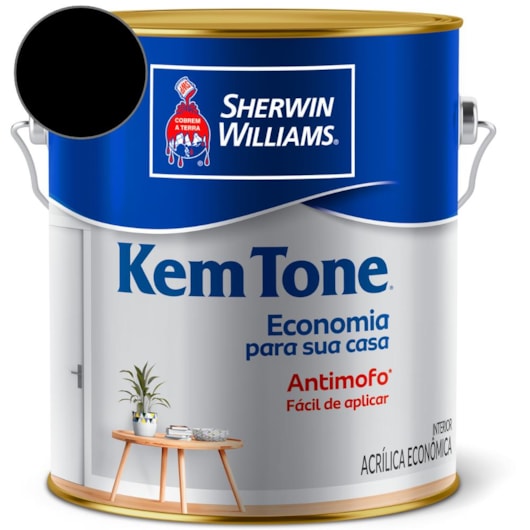 Tinta ACR Kemtone Fosco Preto Sherwin Williams 3,6L - Imagem principal - cb56edfb-7885-41c0-a6f8-d85ed5d4f518