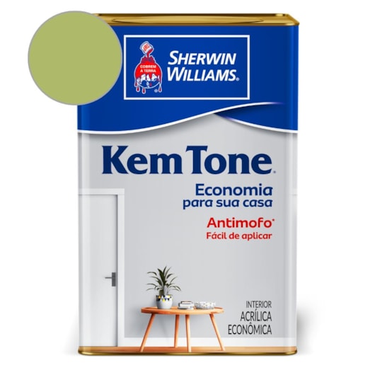 Tinta ACR Kemtone Fosco Verde Limao Sherwin Williams 18L - Imagem principal - 4e8afb23-6aad-4302-af58-3396f82b407f