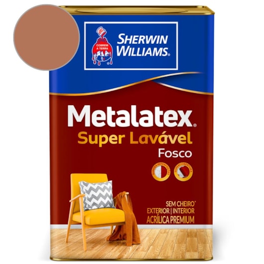 Tinta ACR Melatex Acril Fosco Vermelho Rustico Sherwin Williams 18L - Imagem principal - 28db2f44-df58-43b6-9a56-d47944f179a5