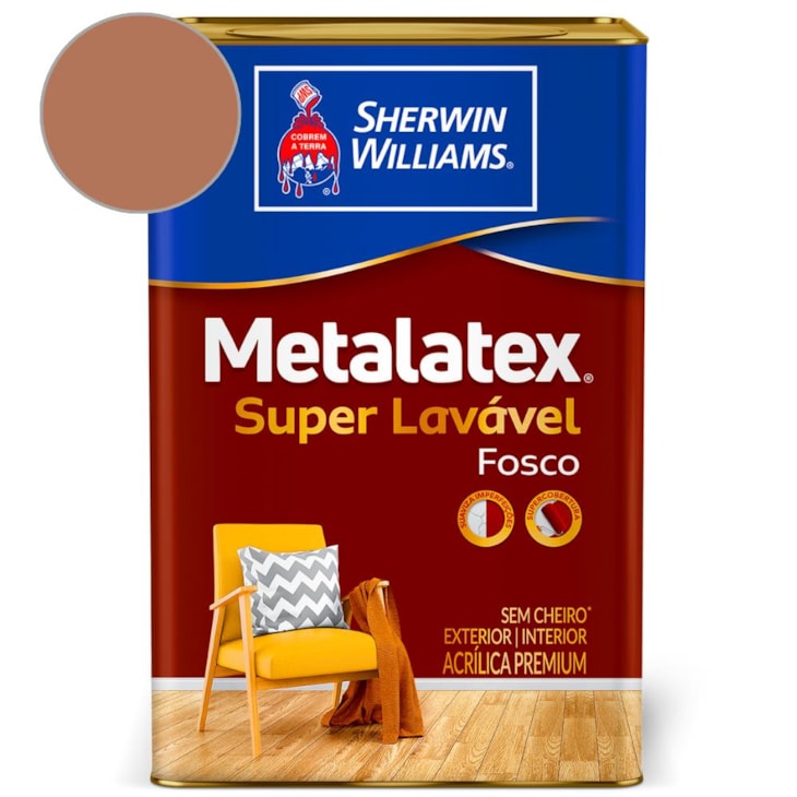 Tinta ACR Melatex Acril Fosco Vermelho Rustico Sherwin Williams 18L