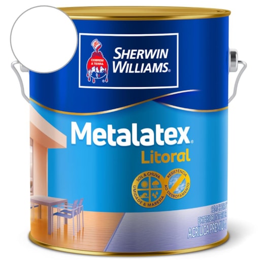 Tinta ACR Melatex Litoral Acetinado Branco Sherwin Williams 3,6L - Imagem principal - d50f2e35-3132-4098-8a08-76fe8a2858fd