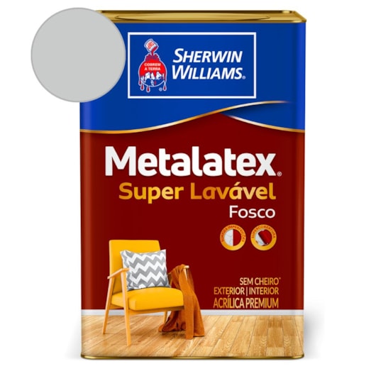 Tinta ACR Metalatex Fosco Cinza Alpes Sherwin Williams 18L - Imagem principal - 53a1a09a-bf91-4e0f-9d34-7516fdf7d9a6