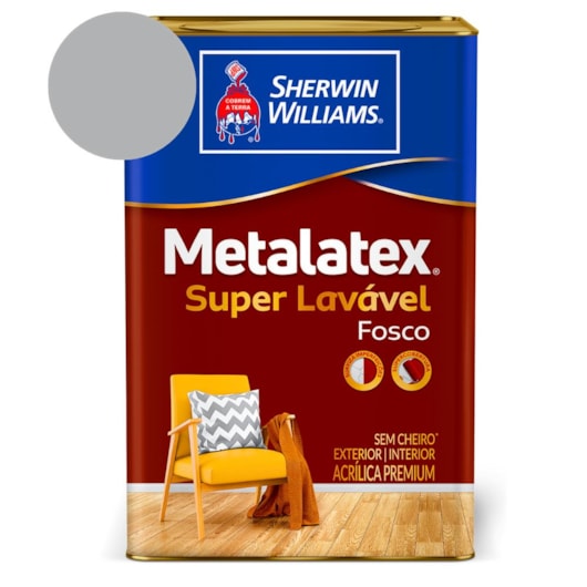 Tinta ACR Metalatex Fosco Cinza Barbatana Sherwin Williams 18L - Imagem principal - ba4a283f-f123-4f05-a67e-da102622fc09