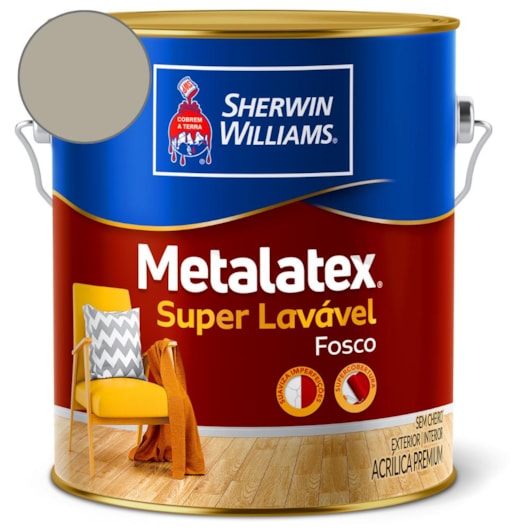 Tinta ACR Metalatex Fosco Concreto Sherwin Williams 3,6L - Imagem principal - 4dd7a497-b3c7-4b27-9a81-97f35bb461f0