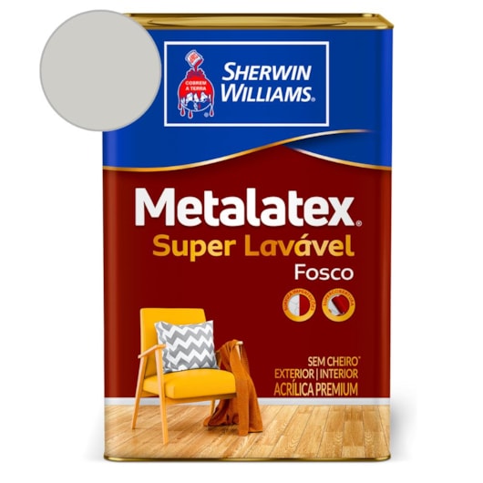 Tinta ACR Metalatex Fosco Elemento Cinza Sherwin Williams 18L - Imagem principal - 2595fa69-645a-47b1-86e3-d0a1fda348b7
