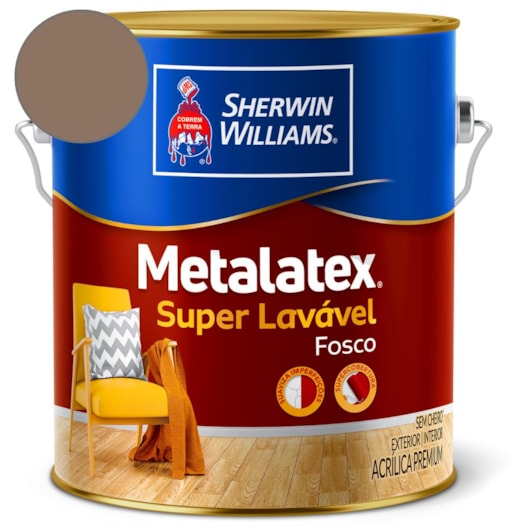 Tinta ACR Metalatex Fosco Marrom Historico Sherwin Williams 3,6L - Imagem principal - 32f1e908-6fb9-4f62-97eb-69c0a631f2bd