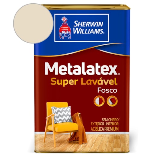 Tinta ACR Metalatex Fosco Palha Sherwin Williams 18L - Imagem principal - 608a667b-5eca-4a59-a83b-1fbeb82b4c90