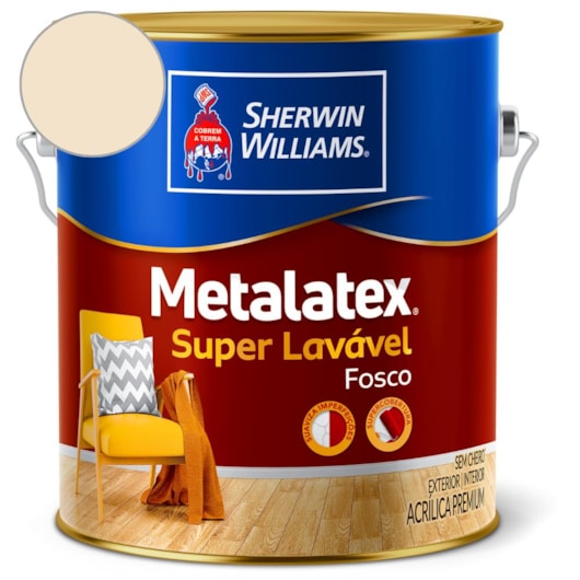 Tinta ACR Metalatex Fosco Perola Sherwin Williams 3,6L - Imagem principal - 86b6e499-e7c0-4c72-b272-5247e2cb6977