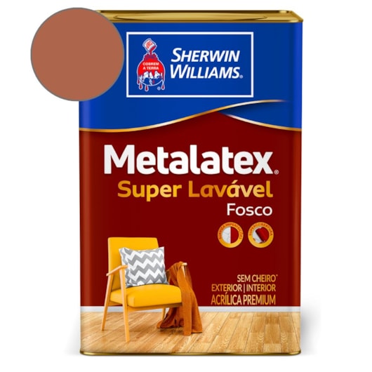 Tinta ACR Metalatex Fosco Terracota Sherwin Williams 18L - Imagem principal - 5e786289-de97-4e41-9ee2-850da9c756ab