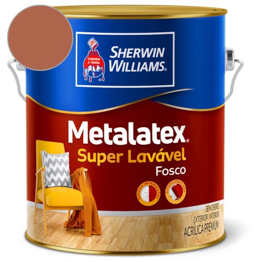 Tinta ACR Metalatex Fosco Terracota Sherwin Williams 3,6L - Imagem principal - 9eb05e18-068f-4654-9835-b8845f3d09db