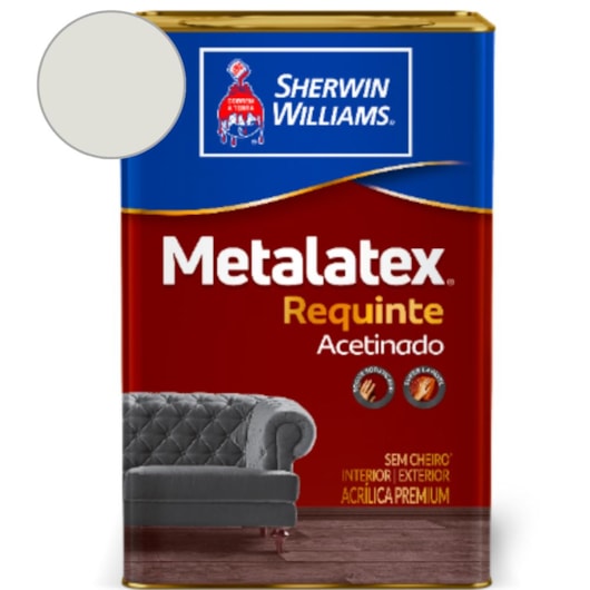 Tinta ACR Metalatex Requinte Super Lavável Acetinado Branco Gelo Sherwin Williams 18L - Imagem principal - b1b1d699-bf53-467e-a050-92f63ba42fe6