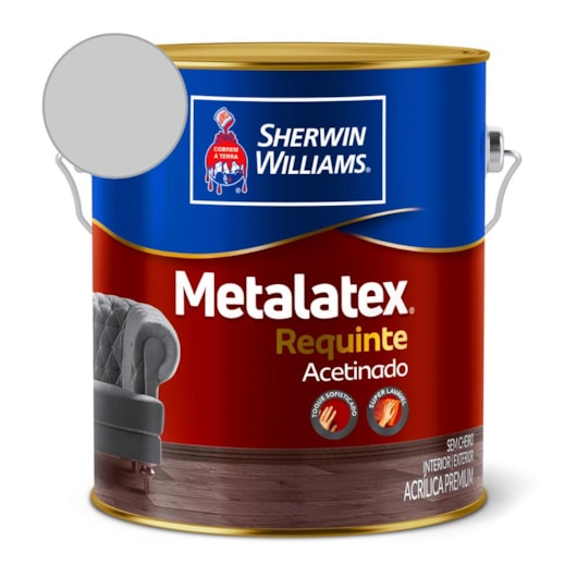 Tinta ACR Metalatex Requinte Super Lavável  Cinza Alpes Sherwin Williams 3,6L - Imagem principal - 60436ca5-689e-487a-8636-ab519e9e3ca0