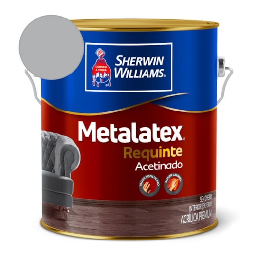 Tinta ACR Metalatex Requinte Super Lavável  Cinza Barbatana Sherwin Williams 3,6L - Imagem principal - 7ba68662-f80e-4c36-8394-6345d9e8f146