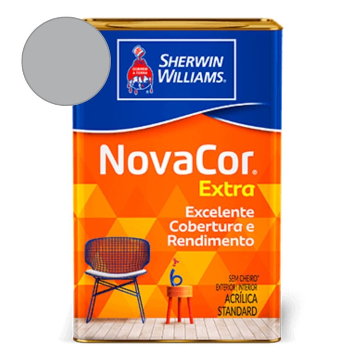 Tinta ACR Semi Brilho Mais Rendimentos Cinza Barbatana Sherwin Williams 18L