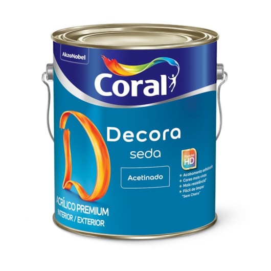 Tinta Acrílica Decora Acetinado Base P 3,2l Coral - Imagem principal - e502a25c-15f5-49ce-9d63-2b963b43b90b