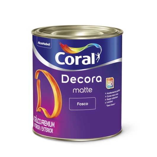 Tinta Acrílica Decora Fosco Base T 800ml Coral - Imagem principal - 1d957870-88d2-4ac4-9e97-294d6b86b402
