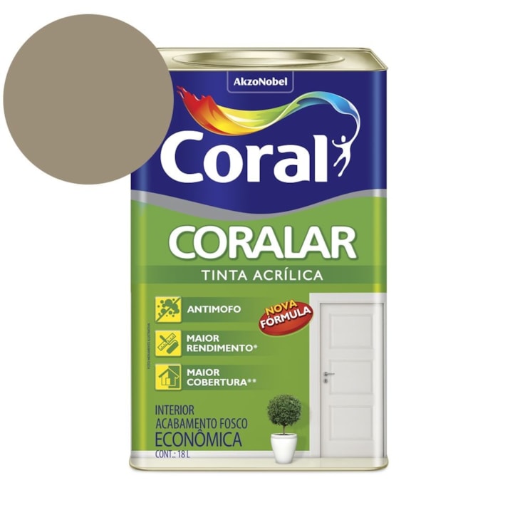 Tinta Acrílica Econômica Coralar Acrílico Fosco Concreto 18l Coral