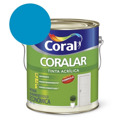 Tinta Acrílica Econômica Coralar Acrílico Fosco Oceano 3.6l Coral - Imagem principal - 0028abc5-91d6-4978-bd63-601cc74b989e