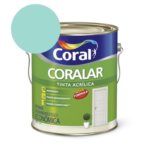 Tinta Acrílica Econômica Coralar Acrílico Fosco Verde Piscina 3.6l Coral - Imagem principal - 1ecda988-9523-4d98-97f3-cb0b068a83f0