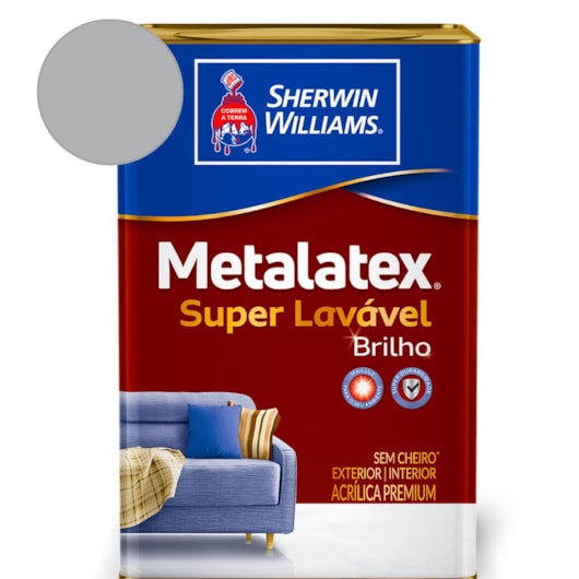 Tinta Acrílica Melatex SuperLavável Brilho Cinza Barbatana Sherwin Williams 18L - Imagem principal - c1ea3f36-5a85-4639-9b26-9c663cbbdc22