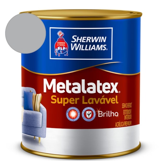 Tinta Acrílica Melatex Superlavável Brilho Cinza Barbatana Sherwin Williams 3,6L - Imagem principal - baa371c5-3480-434d-ba0b-1e3e3f178c0c