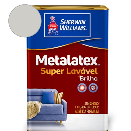 Tinta Acrílica Melatex SuperLavável Brilho Elemento Cinza Sherwin Williams 18L - Imagem principal - ab673d37-25f4-4e55-8f94-8eff07a41ed2