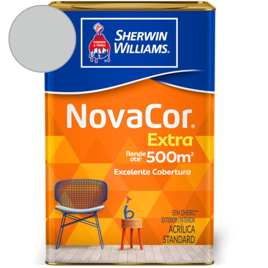 Tinta Acrílica NovaCor Extra Fosco Cinza Alpes Sherwin Williams 18L - Imagem principal - 333d5a78-f763-4fbc-92fc-bab3c5275b6f