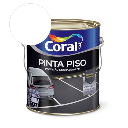 Tinta Acrílica Pinta Piso Fosco Branco Coral 3.6L - Imagem principal - e07e89a9-9c9d-4f5b-91fe-6e416fda990b