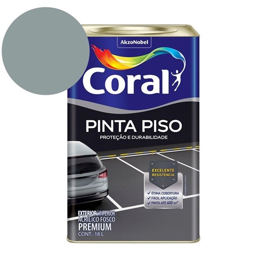 Tinta Acrílica Pinta Piso Fosco Cinza Médio 18l Coral - Imagem principal - 796496a5-fa60-49bd-8548-b711ed3eb66a