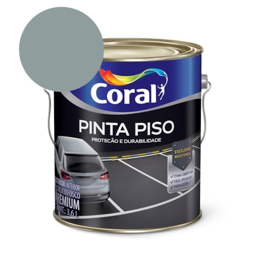 Tinta Acrílica Pinta Piso Fosco Cinza Médio Coral 3,6L - Imagem principal - e19cfe90-daf5-4788-b589-43bea0016ef9