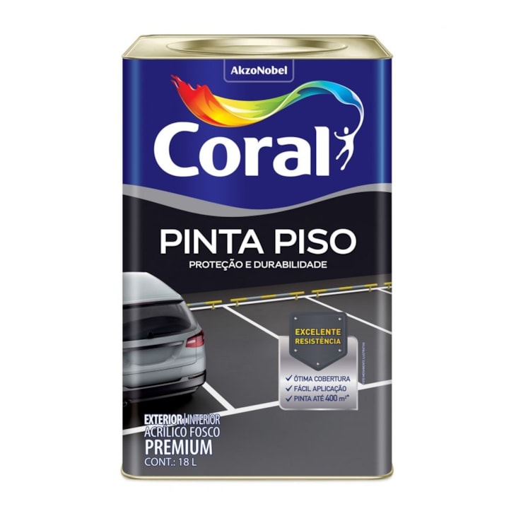 Tinta Acrílica Pinta Piso Fosco Vermelho 18l Coral