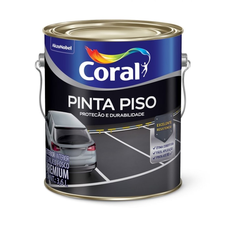 Tinta Acrílica Pinta Piso Fosco Vermelho Segurança 3.6l Coral