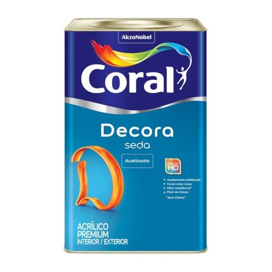 Tinta Acrílica Premium Acetinado Decora Seda Algodao Egípcio Coral 18l - Imagem principal - 790e2c7d-98fd-478c-9ecc-ee6d941b5a32