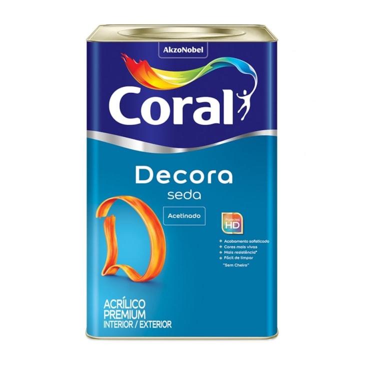 Tinta Acrílica Premium Acetinado Decora Seda Algodao Egípcio Coral 18l