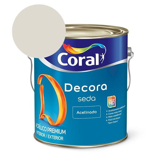 Tinta Acrílica Premium Acetinado Decora Seda Gelo Coral 3,6l - Imagem principal - 802a8c80-e3a3-4d6b-be50-76f4330b60e8