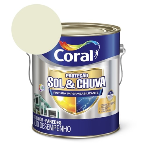 Tinta Acrílica Premium Eggshell Proteção Sol & Chuva Pintura Impermeabilizante Algodão Egípcio 3,6L Coral - Imagem principal - 887f3616-ef23-4f3e-a107-d240a409fe2d