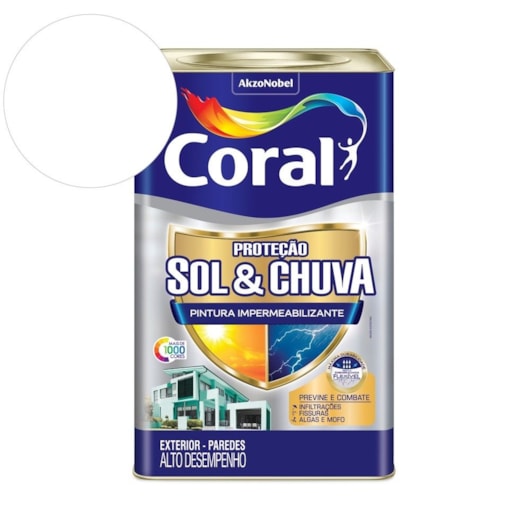 Tinta Acrílica Premium Eggshell Proteção Sol & Chuva Pintura Impermeabilizante Branco Coral 18L - Imagem principal - 09d321e6-6cfe-49d4-99f8-c3c23301cc4e