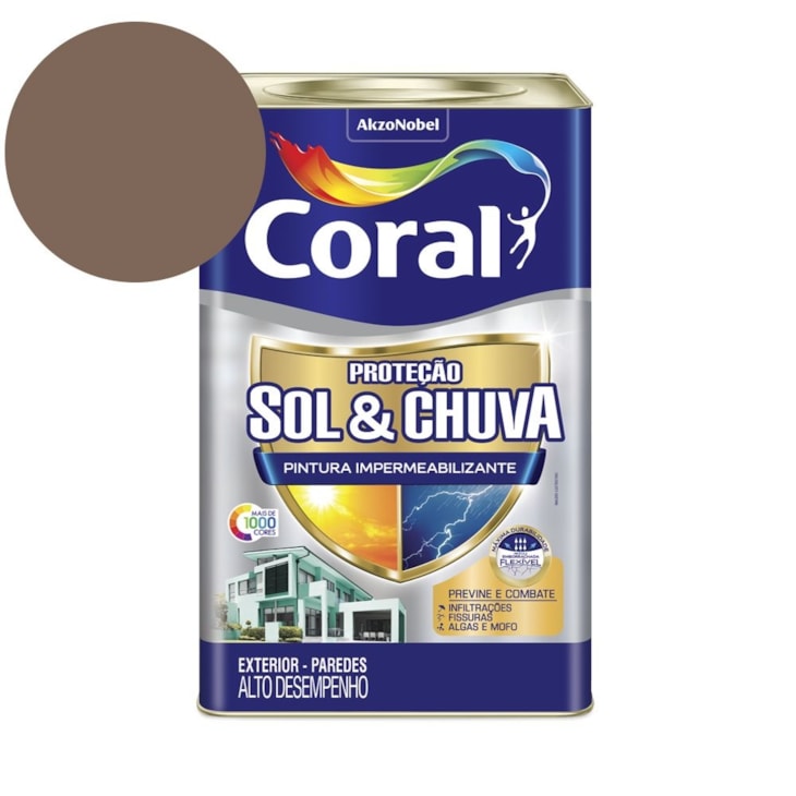 Tinta Acrílica Premium Eggshell Proteção Sol & Chuva Pintura Impermeabilizante Cogumelo Japonês 18L Coral