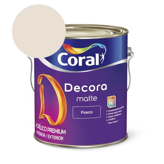 Tinta Acrílica Premium Fosco Decora Matte Algodão Egípcio Coral 3,6l - Imagem principal - 1434172f-ff83-4fc0-8c78-0a883726fcea