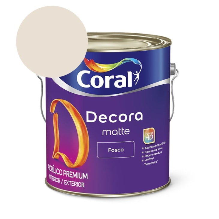 Tinta Acrílica Premium Fosco Decora Matte Algodão Egípcio Coral 3,6l