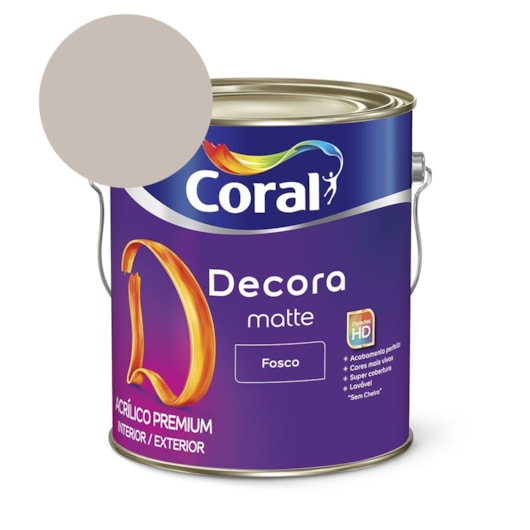 Tinta Acrílica Premium Fosco Decora Matte Cascalho Coral 3,6l - Imagem principal - 522707ad-45dd-4f41-aae8-1d6cbce8c55b