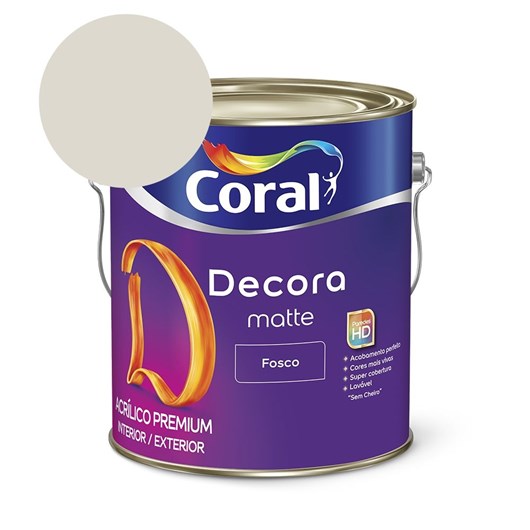 Tinta Acrílica Premium Fosco Decora Matte Gelo Coral 3,6l - Imagem principal - ac0c3ca7-99b8-4497-bd04-88bd318c70d2