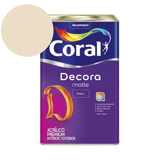 Tinta Acrílica Premium Fosco Decora Matte Palha Coral 18l - Imagem principal - 2043d2c6-293e-4295-b704-233ad498654e